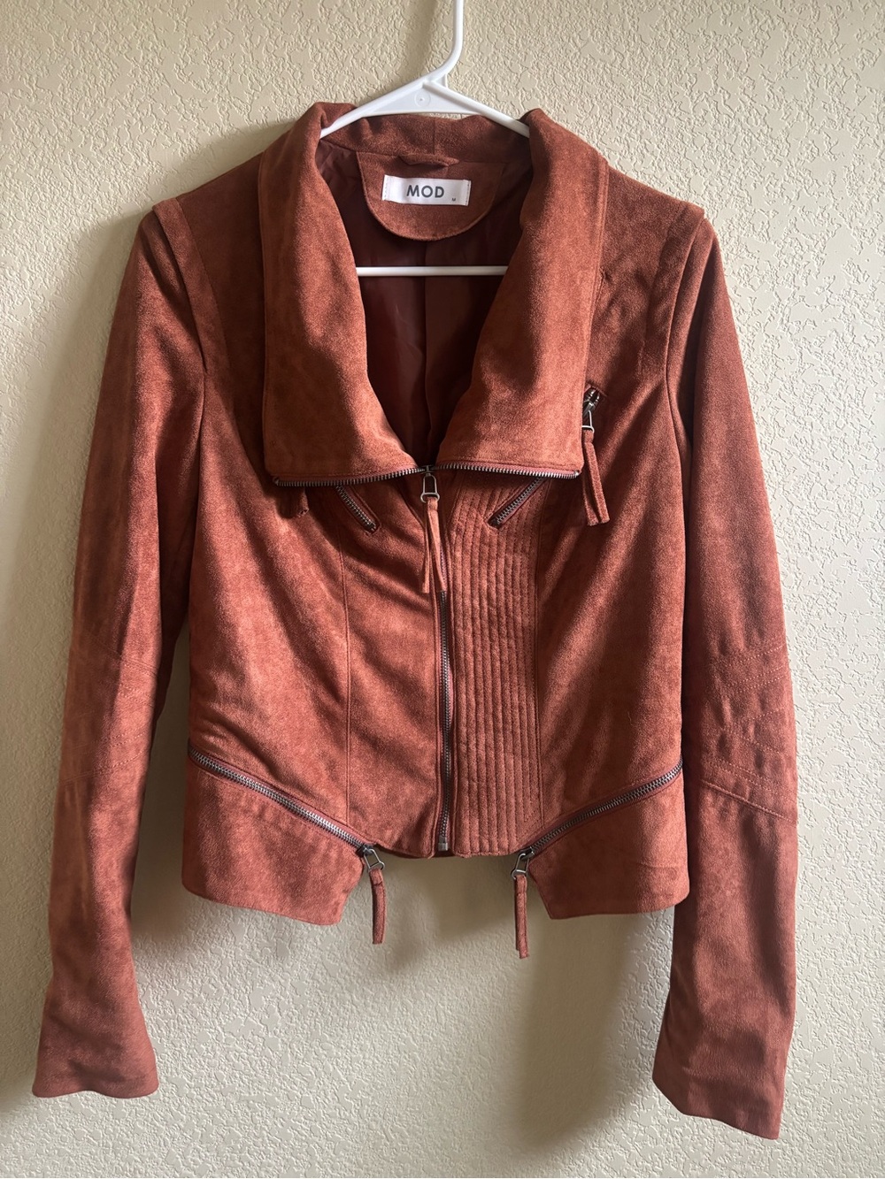 MOD Women's Rust Suede Moto Jacket